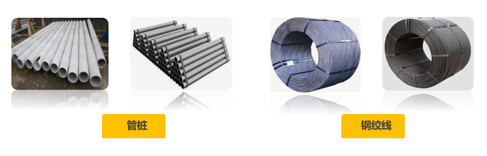 预应力管桩、预应力钢绞线