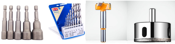 燕尾丝套筒、麻花钻头、木工开孔器、玻璃开孔器